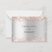 Silver roos gouden menu kiezen bruiloft RSVP (Achterkant)