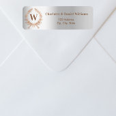 Silver roos gouden monogram krans retour adres etiket