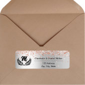Silver roos gouden monogram retouradres etiket