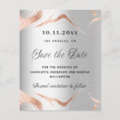 Silver roos gouden QR budget bruiloft opslaan van  Flyer (Voorkant)