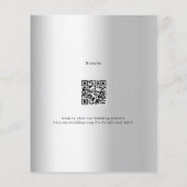 Silver roos gouden QR RSVP budget bruiloft uitnodi (Achterkant)