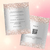 Silver roos gouden QR RSVP budget bruiloft uitnodi