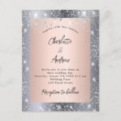 Silver roos gouden sparren uitnodiging briefkaart (Voorkant)