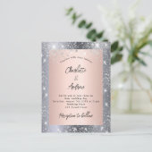 Silver roos gouden sparren uitnodiging briefkaart (Staand voorkant)