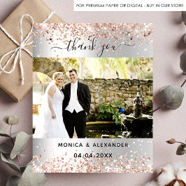 Silver roos goudfoto's bruiloft bedankt