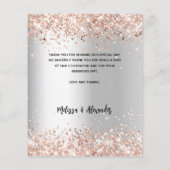 Silver roos goudfoto's bruiloft bedankt (Achterkant)