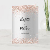 Silver roos goudfoto's bruiloft bedankt kaart (Voorkant)