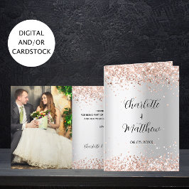 Silver roos goudfoto's bruiloft bedankt kaart