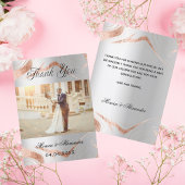 Silver roos goudfoto's bruiloft bedankt kaart