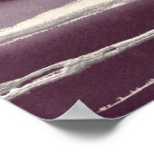 Silver Roos Paarse Abstracte afdrukken Poster (Hoek)