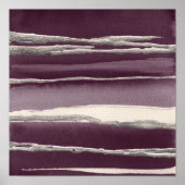 Silver Roos Paarse Abstracte afdrukken Poster (Voorkant)