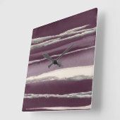 Silver Roos Paarse Abstracte afdrukken Vierkante Klok (Hoek)