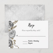 Silver Roos RSVP Kaartje (Voorkant / Achterkant)