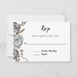 Silver Roos RSVP Kaartje