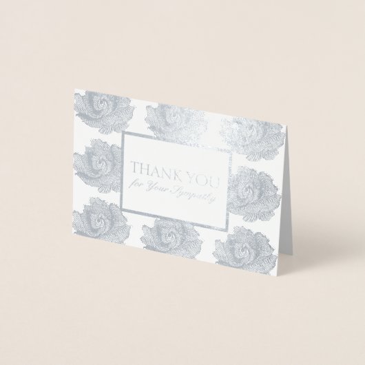 Silver Roos Tapestry Sympathy Bedankt Folie 2 Folie Kaarten (Voorkant)