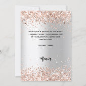 Silver roos vrijgezellenfeest foto bedankt kaart (Achterkant)