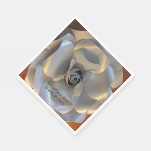 Silver Roos Wedding Servet (Hoek)