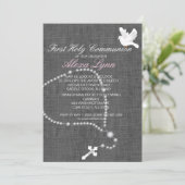 Silver Rosary Bead First Heilige Communauteit Uitn Kaart (Staand voorkant)