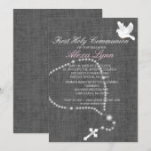 Silver Rosary Bead First Heilige Communauteit Uitn Kaart (Voorkant / Achterkant)