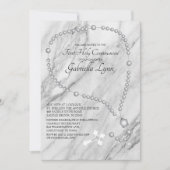 Silver Rosary Beads First Heilige Communie Kaart (Voorkant)