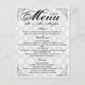 Silver Rose Wedding Dinner Menu Thank you Note (Voorkant)