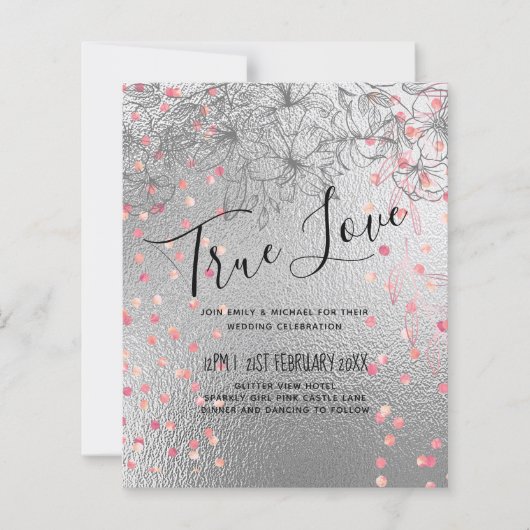 Silver Rosegold WEDDING Metallic Glitter BUDGET (Voorkant)