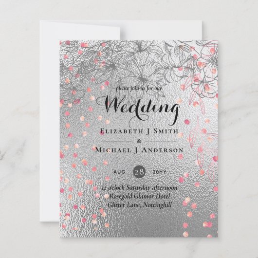 Silver Rosegold WEDDING Metallic Glitter BUDGET (Voorkant)