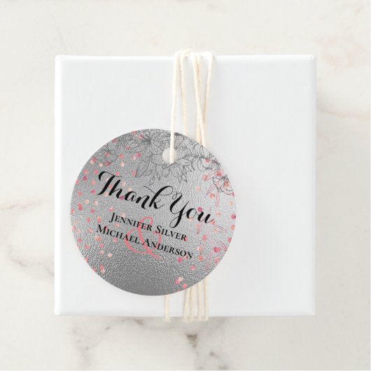 Silver Rosegold WEDDING Metallic Glitter BUDGET Bedankjes Labels (In situ)
