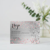 Silver Rosegold WEDDING Metallic Glitter BUDGET Briefkaart (Staand voorkant)
