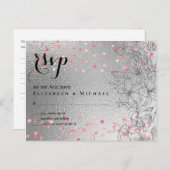 Silver Rosegold WEDDING Metallic Glitter BUDGET Briefkaart (Voorkant / Achterkant)