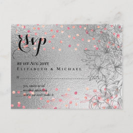 Silver Rosegold WEDDING Metallic Glitter BUDGET Briefkaart