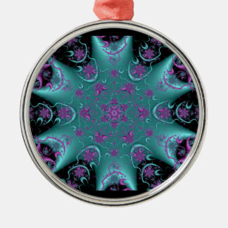 Silver Round Kaleidoscope Ornament #5