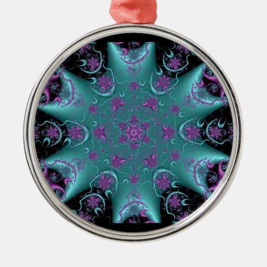 Silver Round Kaleidoscope Ornament #5 (Voorkant)