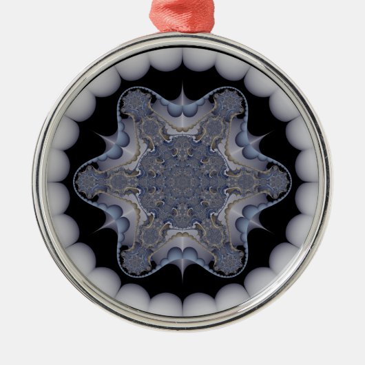 Silver Round Kaleidoscope Ornament #9 (Voorkant)