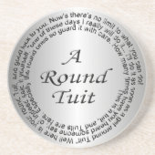 Silver Round Tuit Zandsteen Onderzetter (Voorkant)