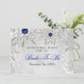 Silver Royal Blue Advice en Well Wishes Card Kaart (Staand voorkant)