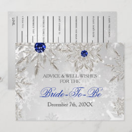 Silver Royal Blue Advice en Well Wishes Card Kaart