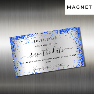 Silver royal blue bruiloft met uitzondering van de