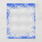 Silver royal blue bruiloft programme - budget flyer (Achterkant)