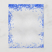 Silver royal blue budget bruiloft-uitnodiging flyer (Achterkant)