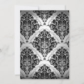 Silver & Royal Blue Damask Sweet 16 Invitation Kaart (Achterkant)