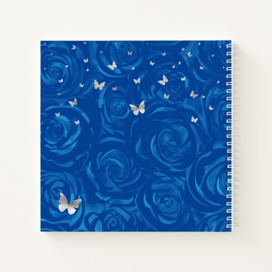 Silver Royal Blue Rozen Foto Quinceanera Guest Notitieboek (Achterkant)