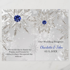 Silver Royal blue snewflake wintertrouwprogramma