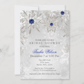 Silver Royal Blue Snowflakes Winter Vrijgezellenfe Kaart (Voorkant)