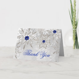 Silver Royal Blue vrijgezellenfeest Hartelijk dank Bedankkaart