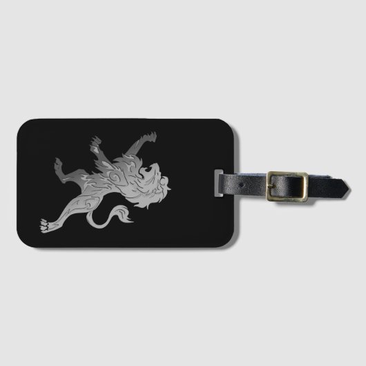 Silver Royal Lion Black Bagagelabel (Voorkant (horizontaal))