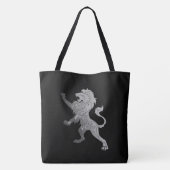 Silver Royal Lion Black Tote Bag (Achterkant)