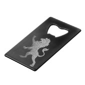 Silver Royal Lion Creditkaart Flessenopener (Achterkant Gekanteld)
