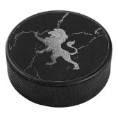 Silver Royal Lion Hockey Puck (3/4)