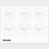 Silver, Roze & Blue Winter wonderland Dank u Ronde Sticker (Vel)